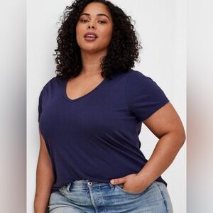 Torrid Girlfriend Signature Jersey V-Neck Tees - Navy Blue and Olive Green